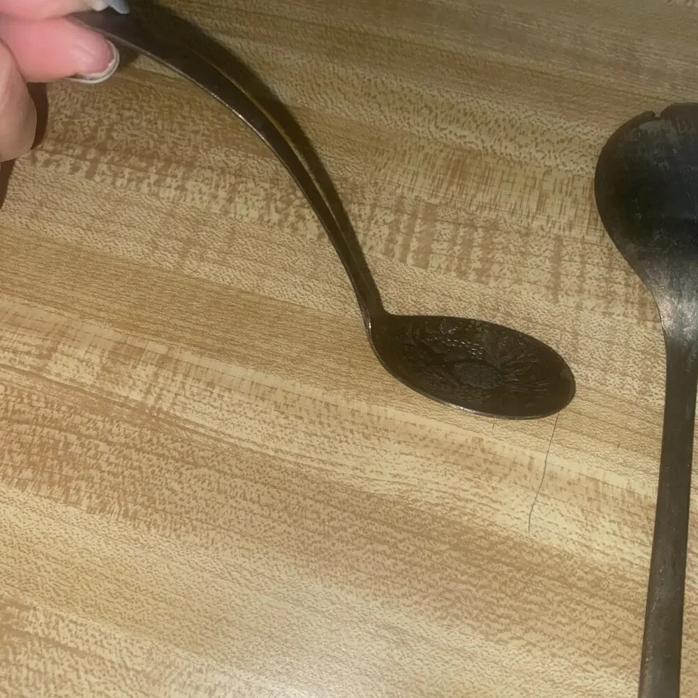 Set Of 4 Sheffield Silverplate Salad Serving, Grapefruit Spoon, Relish Spoon